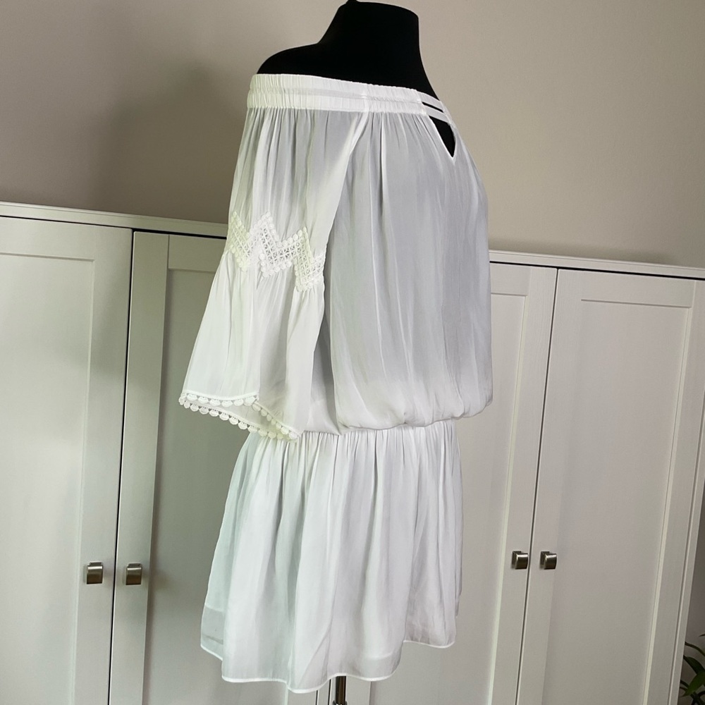 Ramy Brook Off the Shoulder Mini Dress White Size Large - Picture 6 of 16